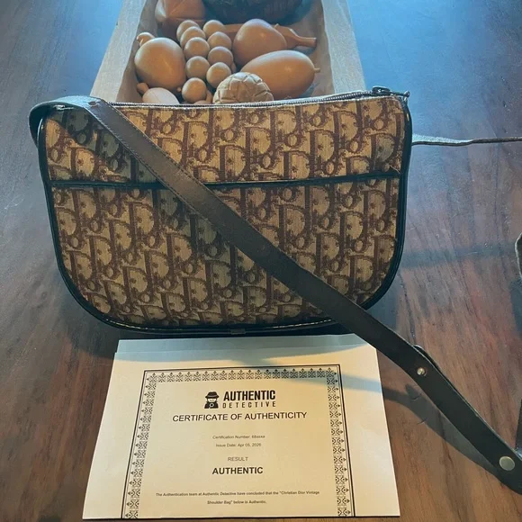 Christian Dior Brown Monogram shoulder Bag with COA - Picture 2 of 7